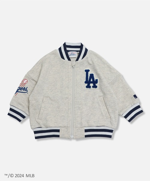 MLB(メジャーリーグベースボール)の「MLB 裏毛ロゴジャケット(ブルゾン・キッズ・ブラック/モカ/オートミール/ネイビー・90cm/100cm/110cm/120cm/130cm/140cm/150cm/160cm)」の13枚目の写真