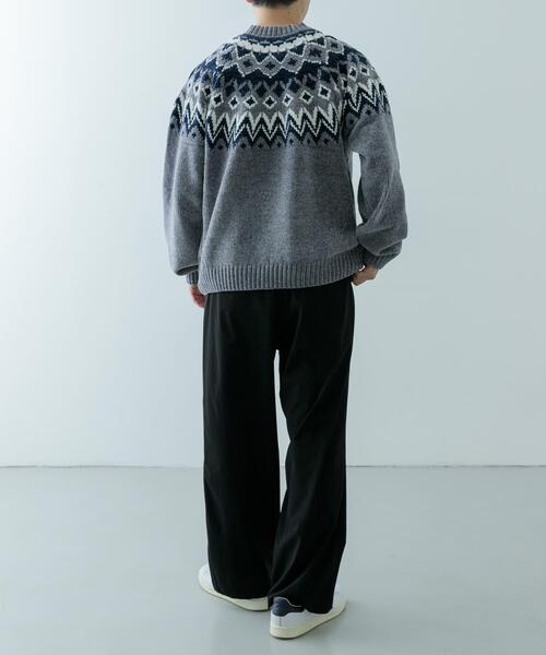 ITEMS URBANRESEARCH(アイテムズ アーバンリサーチ)の「求心柄 モール クルーネック ニット(ニット/セーター・メンズ・ネイビー/グレー/ブラック/アイボリー・MEDIUM/LARGE)」の21枚目の写真