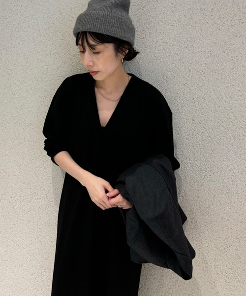 plage(プラージュ)の「elegant jersey ドレス(ワンピース・レディース・ブラック/ブラウン系その他・38/36)」の4枚目の写真