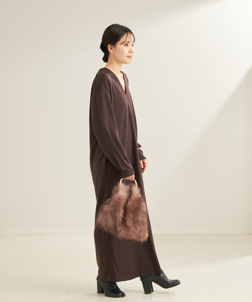 plage(プラージュ)の「elegant jersey ドレス(ワンピース・レディース・ブラック/ブラウン系その他・38/36)」の8枚目の写真