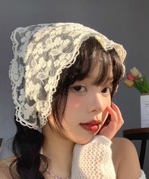 M7895 スグリ sugri バブーシュカ シルク 花 ヘアアクセサリー REAL STYLE（ファッション） バブーシュカ レース フラワー