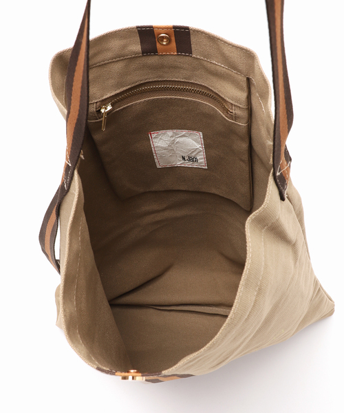 Noble（ノーブル）の「《WEB限定追加》N.Jam/エヌジャム オリジナルキャンバススモールバッグ 8(無地)（トートバッグ・レディース・アイボリー/カーキ・FREE）」の17枚目の写真