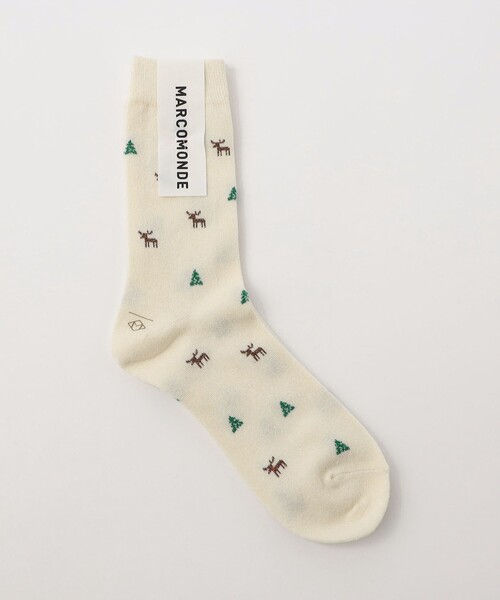 Steven Alan（スティーブンアラン）の「＜MARCOMONDE＞MOTIF SOCKS/ソックス（ソックス/靴下・レディース・ベージュ/ライム/オフホワイト・1）」の2枚目の写真