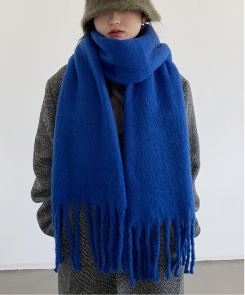 Per sist ence（パーシエンス）の「ボリュームフリンジマフラー（マフラー・レディース・ホワイト/グリーン/ピンク/ベージュ/オフホワイト/グレー/ブルー/ブラック/ライトピンク/ライトブルー・FREE）」の9枚目の写真