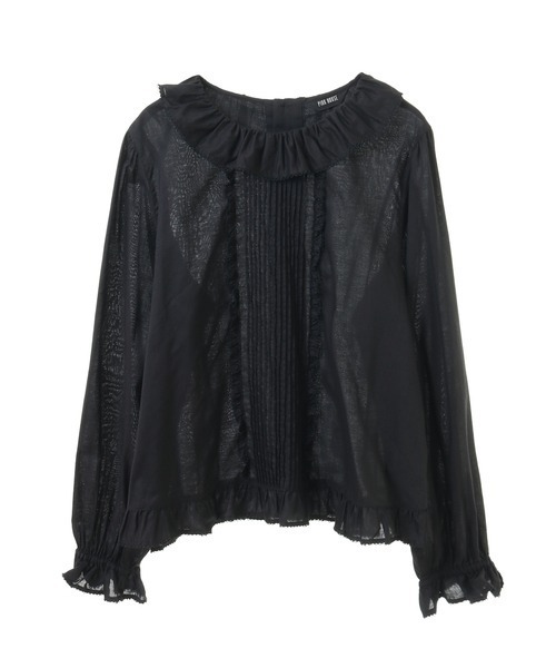 リボンモチーフ使いフードブラウス シャツ/ブラウス 