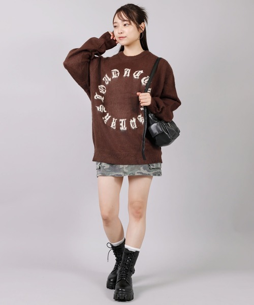 SPINNS(スピンズ)の「グランジ&ストリート/高品質サークルロゴシャギーニット(ニット/セーター・メンズ・チャコール/ブラウン/ブラック・ONESIZE)」の10枚目の写真