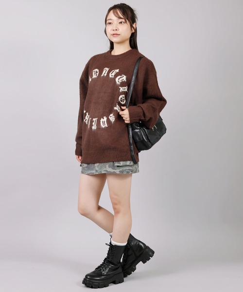 SPINNS(スピンズ)の「グランジ&ストリート/高品質サークルロゴシャギーニット(ニット/セーター・メンズ・チャコール/ブラウン/ブラック・ONESIZE)」の11枚目の写真