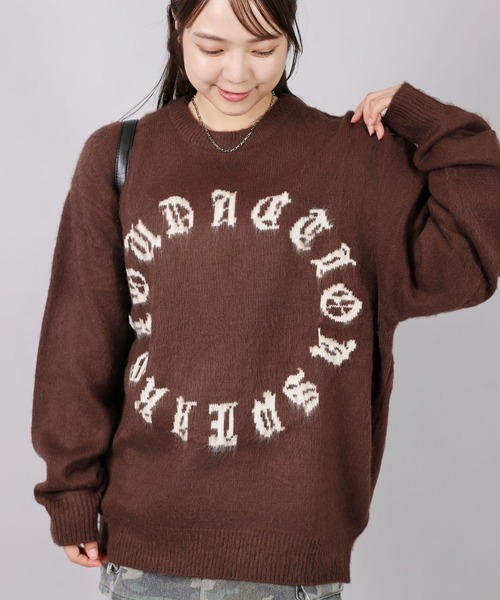 SPINNS(スピンズ)の「グランジ&ストリート/高品質サークルロゴシャギーニット(ニット/セーター・メンズ・チャコール/ブラウン/ブラック・ONESIZE)」の6枚目の写真