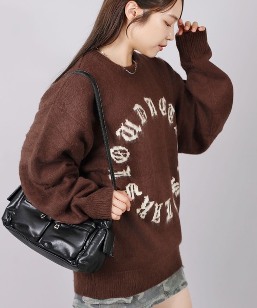 SPINNS(スピンズ)の「グランジ&ストリート/高品質サークルロゴシャギーニット(ニット/セーター・メンズ・チャコール/ブラウン/ブラック・ONESIZE)」の8枚目の写真