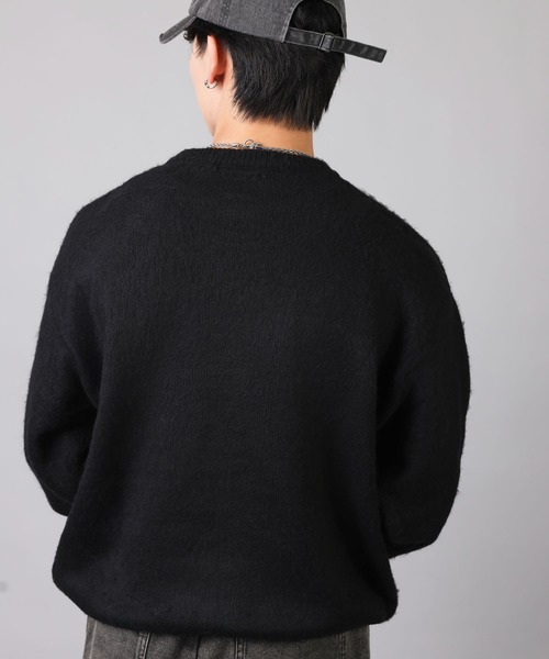 SPINNS(スピンズ)の「グランジ&ストリート/高品質サークルロゴシャギーニット(ニット/セーター・メンズ・チャコール/ブラウン/ブラック・ONESIZE)」の21枚目の写真