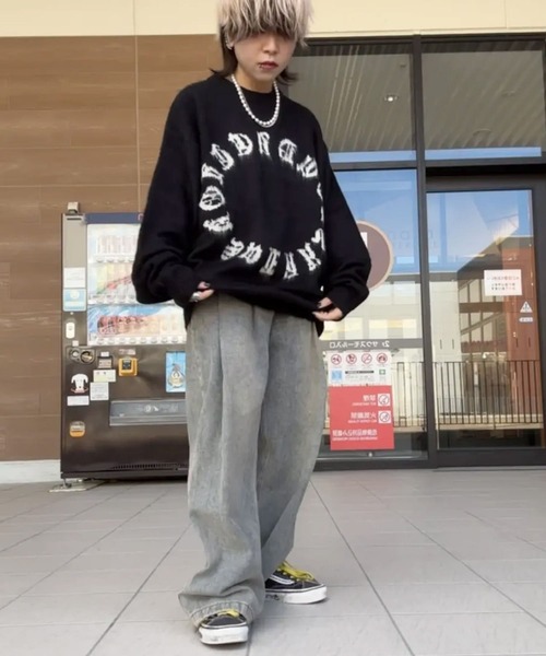 SPINNS(スピンズ)の「グランジ&ストリート/高品質サークルロゴシャギーニット(ニット/セーター・メンズ・チャコール/ブラウン/ブラック・ONESIZE)」の16枚目の写真