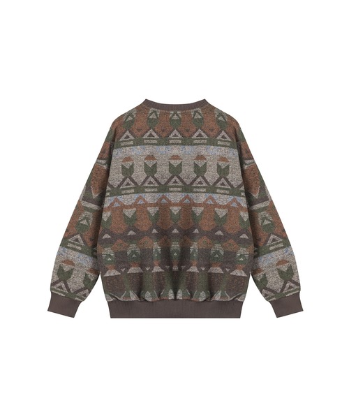 HOOK(フック)の「HOOK -select- レトロ調ジャカードセーター(ニット/セーター・メンズ・ネイビー/チョコ・L/XL/M)」の7枚目の写真