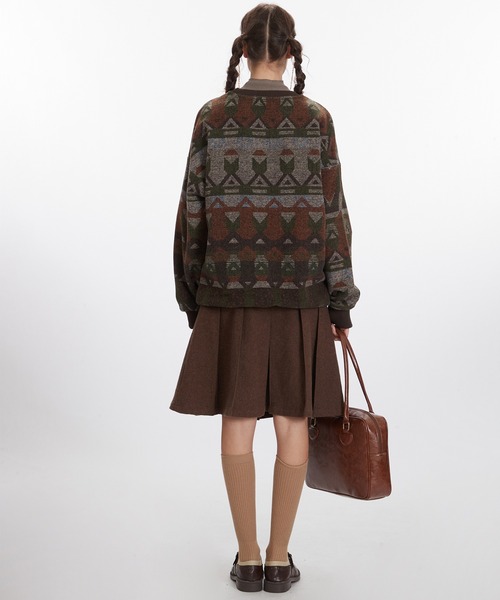 HOOK(フック)の「HOOK -select- レトロ調ジャカードセーター(ニット/セーター・メンズ・ネイビー/チョコ・L/XL/M)」の21枚目の写真