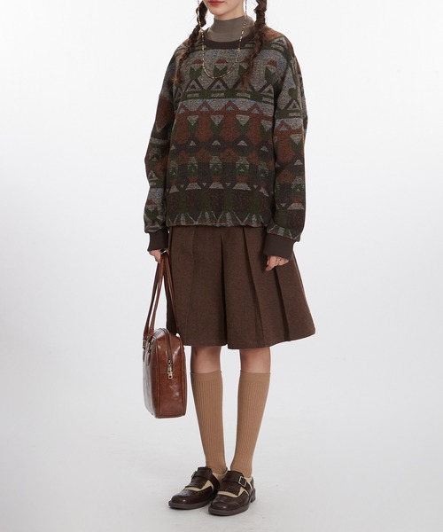 HOOK(フック)の「HOOK -select- レトロ調ジャカードセーター(ニット/セーター・メンズ・ネイビー/チョコ・L/XL/M)」の19枚目の写真