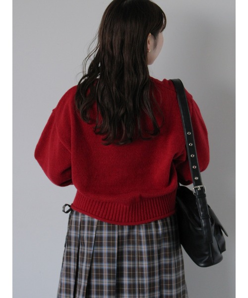 ehka sopo(エヘカソポ)の「ハートロゴニット(ニット/セーター・レディース・キナリ/サックスブルー/レッド・F)」の13枚目の写真