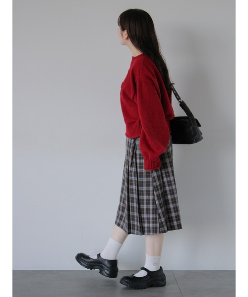 ehka sopo(エヘカソポ)の「ハートロゴニット(ニット/セーター・レディース・キナリ/サックスブルー/レッド・F)」の16枚目の写真