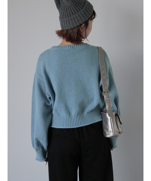 ehka sopo(エヘカソポ)の「ハートロゴニット(ニット/セーター・レディース・キナリ/サックスブルー/レッド・F)」の20枚目の写真