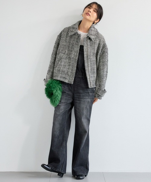 【BARNYARDSTORM 】ヘリンボーンブルゾン　ウール　ブルゾン BARNYARDSTORM 】ヘリンボーンブルゾン ウール ブルゾン BARNYARDSTORM