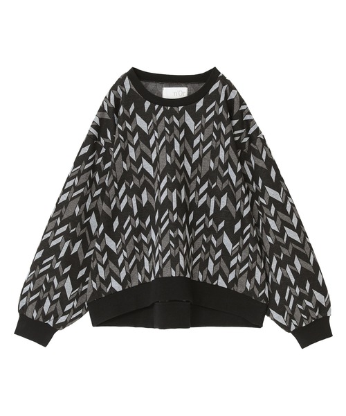 n'OrLABEL(ノアールレーベル)の「幾何学柄ジャカードカットソー(Tシャツ/カットソー・レディース・カーキ/ブラウン/ブラック・FREE)」の11枚目の写真