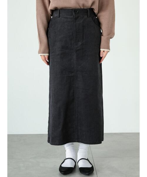 Lugnoncure（ルノンキュール）の「【選べる着丈】コーデュロイスカート（スカート・レディース・カーキ/ブラウン/オフホワイト/チャコールグレー・ﾌﾘｰ(M)/ﾌﾘｰ(L)）」の10枚目の写真