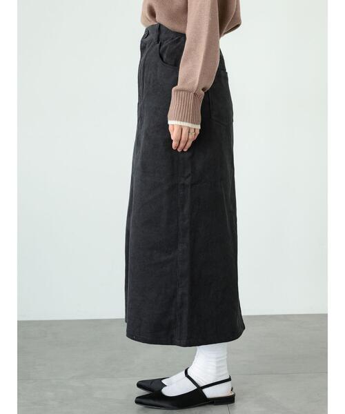 Lugnoncure（ルノンキュール）の「【選べる着丈】コーデュロイスカート（スカート・レディース・カーキ/ブラウン/オフホワイト/チャコールグレー・ﾌﾘｰ(M)/ﾌﾘｰ(L)）」の12枚目の写真