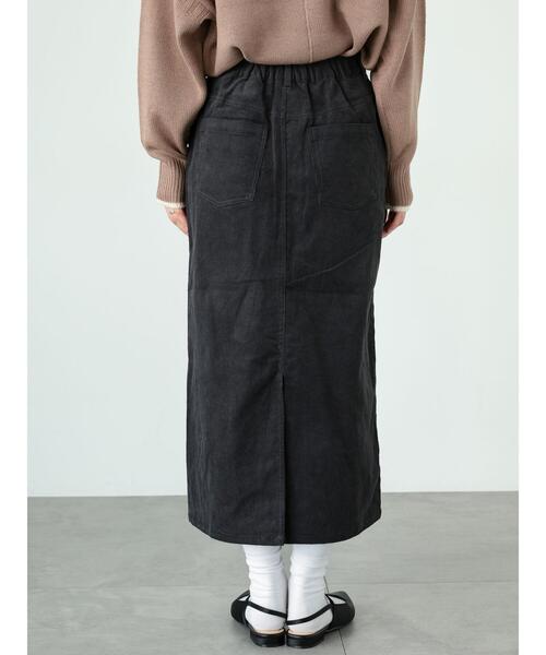 Lugnoncure（ルノンキュール）の「【選べる着丈】コーデュロイスカート（スカート・レディース・カーキ/ブラウン/オフホワイト/チャコールグレー・ﾌﾘｰ(M)/ﾌﾘｰ(L)）」の13枚目の写真