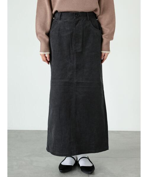 Lugnoncure（ルノンキュール）の「【選べる着丈】コーデュロイスカート（スカート・レディース・カーキ/ブラウン/オフホワイト/チャコールグレー・ﾌﾘｰ(M)/ﾌﾘｰ(L)）」の14枚目の写真