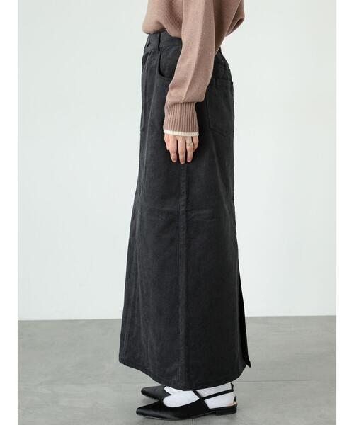 Lugnoncure（ルノンキュール）の「【選べる着丈】コーデュロイスカート（スカート・レディース・カーキ/ブラウン/オフホワイト/チャコールグレー・ﾌﾘｰ(M)/ﾌﾘｰ(L)）」の15枚目の写真