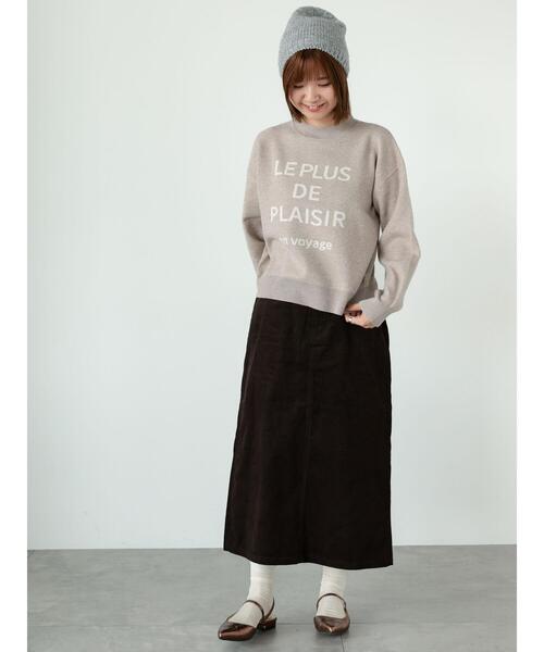 Lugnoncure（ルノンキュール）の「【選べる着丈】コーデュロイスカート（スカート・レディース・カーキ/ブラウン/オフホワイト/チャコールグレー・ﾌﾘｰ(M)/ﾌﾘｰ(L)）」の17枚目の写真
