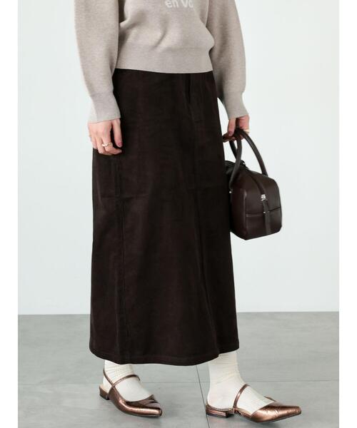 Lugnoncure（ルノンキュール）の「【選べる着丈】コーデュロイスカート（スカート・レディース・カーキ/ブラウン/オフホワイト/チャコールグレー・ﾌﾘｰ(M)/ﾌﾘｰ(L)）」の19枚目の写真