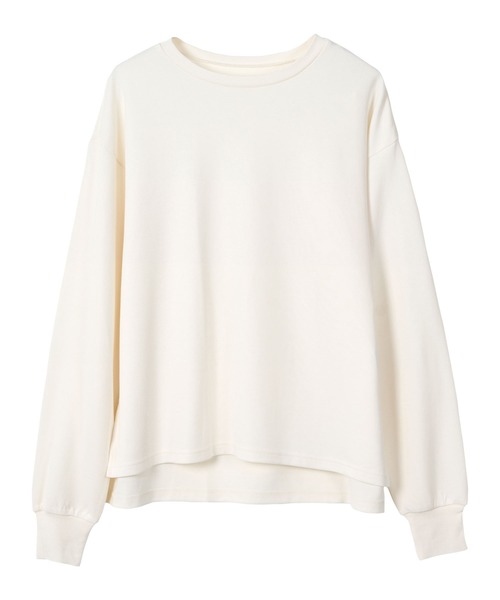 KOBE LETTUCE（コウベレタス）の「[選べるサイズ M/L/XL ] コットンブレンドあったかオーバーT（Tシャツ/カットソー・レディース・ホワイト/ボルドー/アイボリー系/ブラック・L/M/XL）」の13枚目の写真