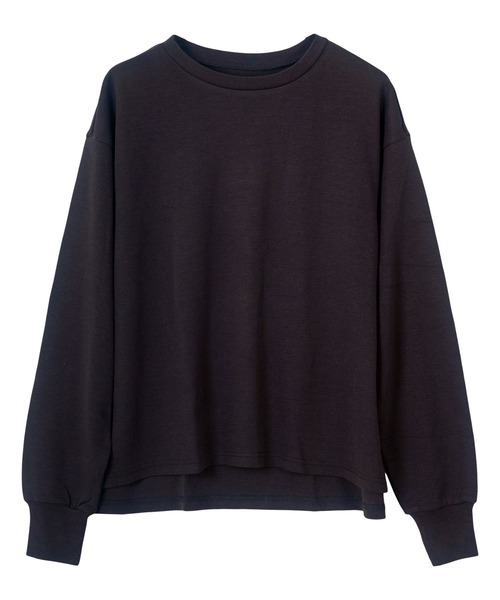 KOBE LETTUCE（コウベレタス）の「[選べるサイズ M/L/XL ] コットンブレンドあったかオーバーT（Tシャツ/カットソー・レディース・ホワイト/ボルドー/アイボリー系/ブラック・L/M/XL）」の14枚目の写真