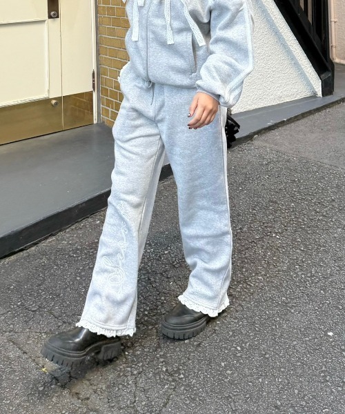 nemne store（ネンネストア）の「【Seoup】裏起毛レーススウェットパンツ（その他パンツ・レディース・杢グレー/ブラック・SMALL/MEDIUM）」の10枚目の写真