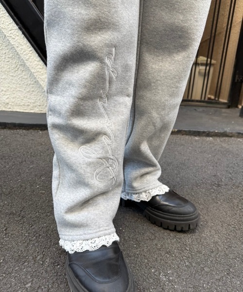 nemne store（ネンネストア）の「【Seoup】裏起毛レーススウェットパンツ（その他パンツ・レディース・杢グレー/ブラック・SMALL/MEDIUM）」の12枚目の写真