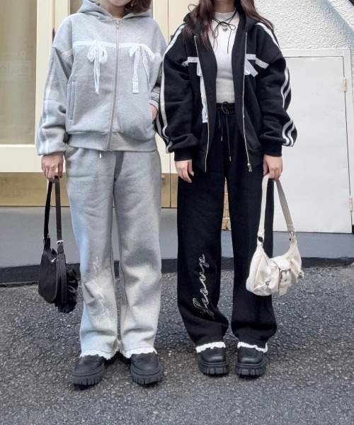 nemne store（ネンネストア）の「【Seoup】裏起毛レーススウェットパンツ（その他パンツ・レディース・杢グレー/ブラック・SMALL/MEDIUM）」の13枚目の写真