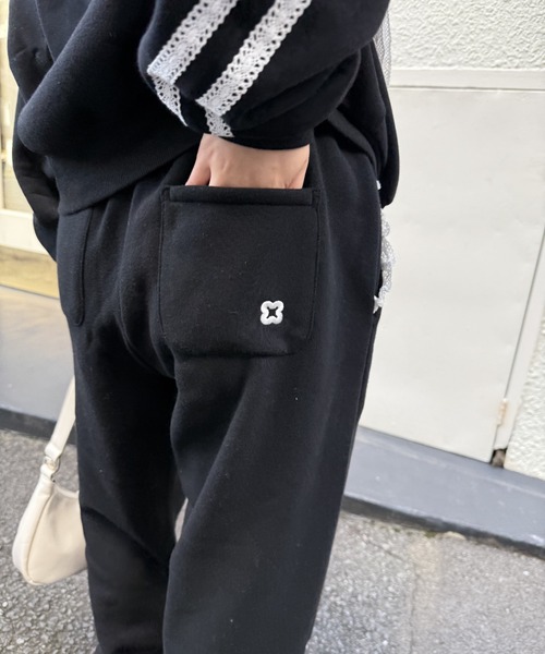nemne store（ネンネストア）の「【Seoup】裏起毛レーススウェットパンツ（その他パンツ・レディース・杢グレー/ブラック・SMALL/MEDIUM）」の8枚目の写真