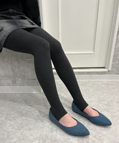 DiamondHearts（ダイヤモンドハーツ）の「リブ細身美脚トレンカ（レギンス/スパッツ・レディース・ダークブラウン/ライトグレー/ホワイト/ベージュ/ダークグレー/グレイッシュベージュ/グレー/ブラック・FREE）」の5枚目の写真