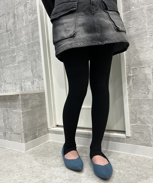 DiamondHearts（ダイヤモンドハーツ）の「リブ細身美脚トレンカ（レギンス/スパッツ・レディース・ダークブラウン/ライトグレー/ホワイト/ベージュ/ダークグレー/グレイッシュベージュ/グレー/ブラック・FREE）」の3枚目の写真