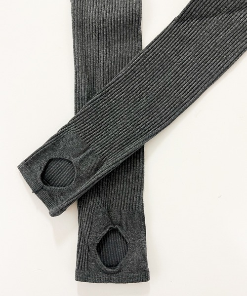 DiamondHearts（ダイヤモンドハーツ）の「リブ細身美脚トレンカ（レギンス/スパッツ・レディース・ダークブラウン/ライトグレー/ホワイト/ベージュ/ダークグレー/グレイッシュベージュ/グレー/ブラック・FREE）」の20枚目の写真