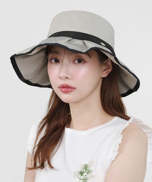 TOCCA(トッカ)の「FRILL RAIN HAT レインハット(ハット・レディース・ベージュ系/ブラック系/ネイビー系・F)」の5枚目の写真