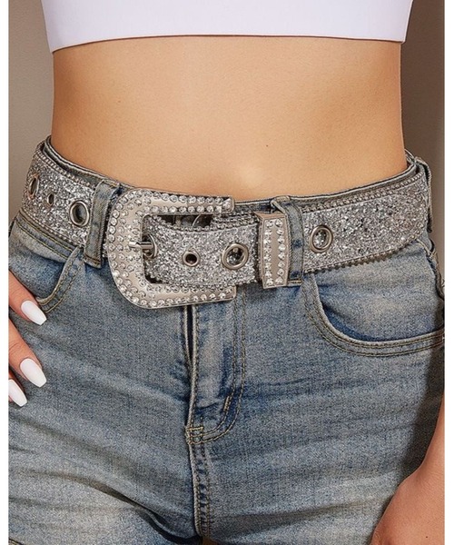 セール】ラインストーンバックルラメベルト（ベルト）｜FUNdaysion