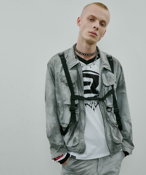 AIVER(アイバー)の「AIVER ムラ染めナイロンボンテージブルゾン(ブルゾン・メンズ・ブラック/ライトグレー/パープル・LARGE/MEDIUM/SMALL)」の20枚目の写真