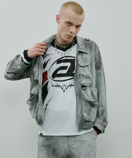 AIVER(アイバー)の「AIVER ムラ染めナイロンボンテージブルゾン(ブルゾン・メンズ・ブラック/ライトグレー/パープル・LARGE/MEDIUM/SMALL)」の17枚目の写真