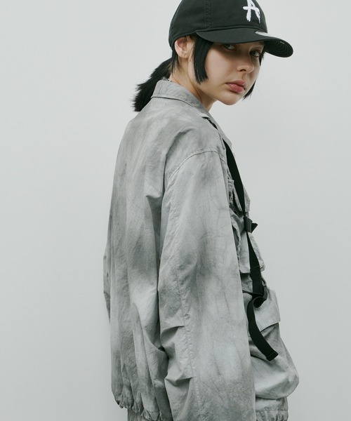 AIVER(アイバー)の「AIVER ムラ染めナイロンボンテージブルゾン(ブルゾン・メンズ・ブラック/ライトグレー/パープル・LARGE/MEDIUM/SMALL)」の9枚目の写真