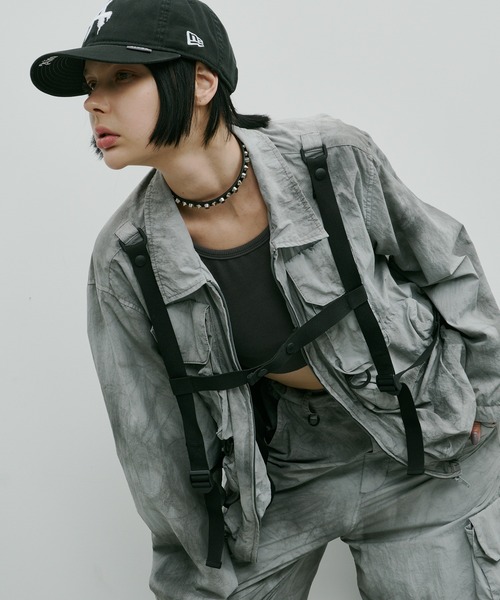 AIVER(アイバー)の「AIVER ムラ染めナイロンボンテージブルゾン(ブルゾン・メンズ・ブラック/ライトグレー/パープル・LARGE/MEDIUM/SMALL)」の10枚目の写真