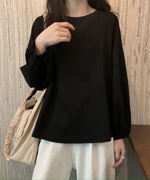 blackdia ocean(ブラックダイヤオーシャン)の「blackdia ocean ボリュームスリーブカットソー(Tシャツ/カットソー・レディース・ライトブルー/ブラック/ワインレッド/ピンク/ホワイト/パープル・LARGE/MEDIUM)」の11枚目の写真
