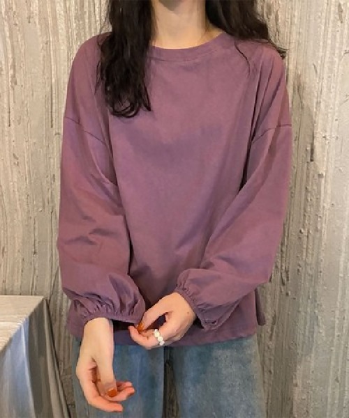 blackdia ocean(ブラックダイヤオーシャン)の「blackdia ocean ボリュームスリーブカットソー(Tシャツ/カットソー・レディース・ライトブルー/ブラック/ワインレッド/ピンク/ホワイト/パープル・LARGE/MEDIUM)」の15枚目の写真
