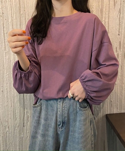 blackdia ocean(ブラックダイヤオーシャン)の「blackdia ocean ボリュームスリーブカットソー(Tシャツ/カットソー・レディース・ライトブルー/ブラック/ワインレッド/ピンク/ホワイト/パープル・LARGE/MEDIUM)」の16枚目の写真