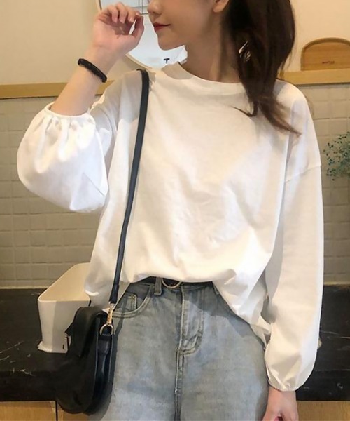 blackdia ocean(ブラックダイヤオーシャン)の「blackdia ocean ボリュームスリーブカットソー(Tシャツ/カットソー・レディース・ライトブルー/ブラック/ワインレッド/ピンク/ホワイト/パープル・LARGE/MEDIUM)」の22枚目の写真