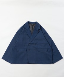 NYLAUS | ヘリンボン ポリツイード ダブルブレスト ワイドテーラードジャケット(テーラードジャケット)